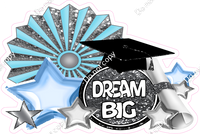 Baby Blue & Silver Dream Big Statement with Fan w/ Variant