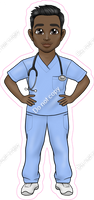 Dark Skin Tone Male Nurse / Doctor w/ Variants