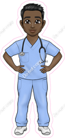 Dark Skin Tone Male Nurse / Doctor w/ Variants