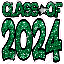 Green Sparkle CLASS OF 2024 Statement w/ Variant