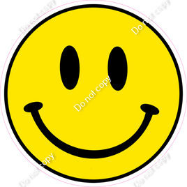 Flat Yellow & Black Smiley Face