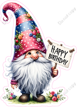 Gnome - Happy Birthday Sign