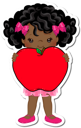 Dark Skin Tone Girl w/ Blank Apple