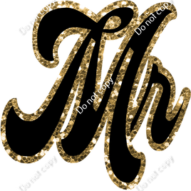 Black & Gold - Mr & Mrs Statements / Sold Individually