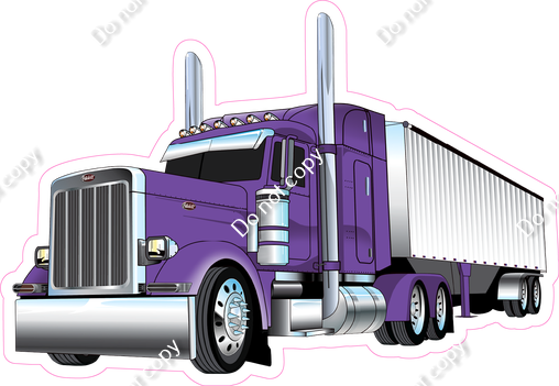 Purple Semi Truck & Trailer| Sign Swag USA