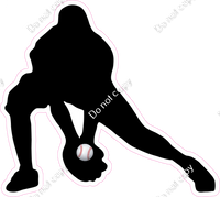Baseball - Player Fielding Silhouette