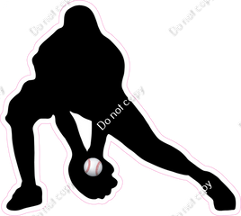 Baseball - Player Fielding Silhouette