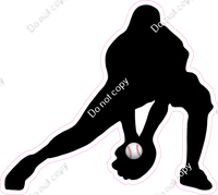 Baseball - Player Fielding Silhouette