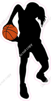 Basketball - Girl Defending Silhouette