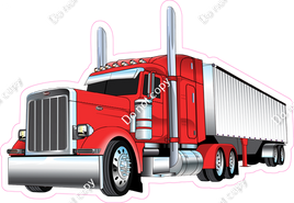 Red Semi Truck & Trailer