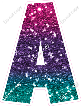 LG 12" Individuals - Teal Purple & Pink Ombre Sparkle