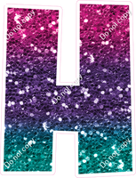 LG 23.5" Individuals - Teal Purple & Pink Ombre Sparkle