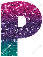 LG 18" Individuals - Teal Purple & Pink Ombre Sparkle