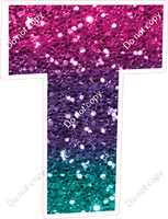 LG 23.5" Individuals - Teal Purple & Pink Ombre Sparkle