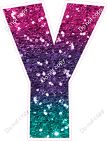 LG 23.5" Individuals - Teal Purple & Pink Ombre Sparkle