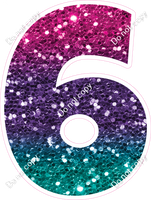 LG 23.5" Individuals - Teal Purple & Pink Ombre Sparkle