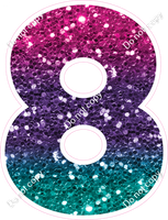 LG 23.5" Individuals - Teal Purple & Pink Ombre Sparkle