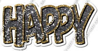 Split 35 - Silver & Gold Sparkle Happy Birthday