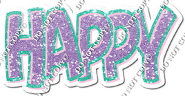 Split 23.5 - Teal, Lavender, & Baby Pink Happy Birthday
