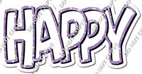 Split 35 - White & Lavender Sparkle Happy Birthday