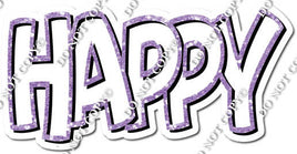 Split 35 - White & Lavender Sparkle Happy Birthday