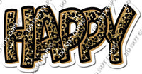 Split 23.5 - Gold Leopard Happy Birthday