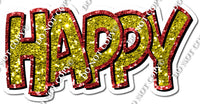 Split 35 - Red & Yellow Happy Birthday