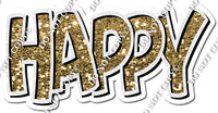 Split 23.5 - White & Gold Happy Birthday