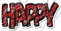 Split 35 - Black & Red Happy Birthday