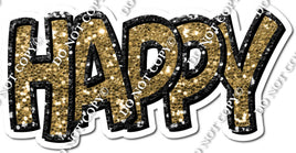Split 23.5 - Black & Gold Happy Birthday