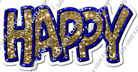 Split 23.5 - Blue & Gold Happy Birthday