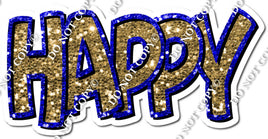 Split 23.5 - Blue & Gold Happy Birthday
