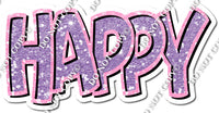 Split 23.5 - Baby Pink & Lavender Happy Birthday