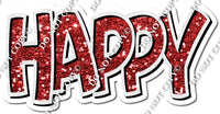Split 35 - White & Red Happy Birthday