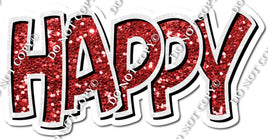 Split 35 - White & Red Happy Birthday