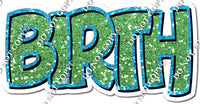 Split 23.5 - Lime & Caribbean Sparkle Happy Birthday