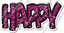 Split 35 - Black & Hot Pink Happy Birthday