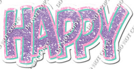 Split 35 - Mint, Lavender & Baby Pink Sparkle Happy Birthday