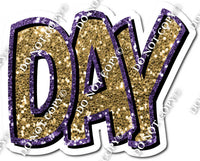 Split 23.5 - Gold & Purple Sparkle Happy Birthday