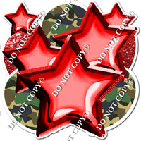 Red & Camo Balloon & Star Bundle