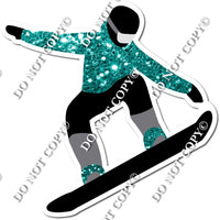 Sparkle Teal - Snow Boarder Silhouette w/ variants