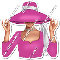 Hot Pink - Light Skin Tone Woman in Fancy Hat w/ Variants