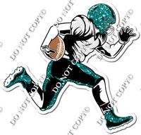 Football - Running Back - Teal Sparkle w/ Variants