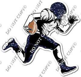 Football - Running Back - Navy Blue Sparkle w/ Variants