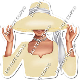 Champagne - Light Skin Tone Woman in Fancy Hat