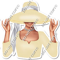 Champagne - Light Skin Tone Woman in Fancy Hat w/ Variants