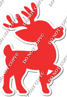 Flat Red Reindeer Silhouette w/ Variants