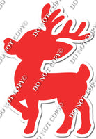 Flat Red Reindeer Silhouette w/ Variants