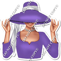 Purple - Light Skin Tone Woman in Fancy Hat w/ Variants