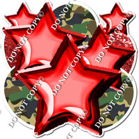 Red & Camo Balloon & Star Bundle